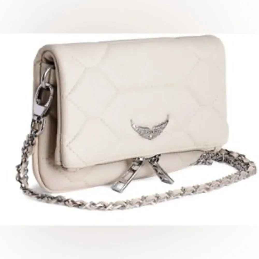 ZADIG & VOLTAIRE Women’s Rockyssime Bag in Ivory Cream Leather - Picture 15 of 16